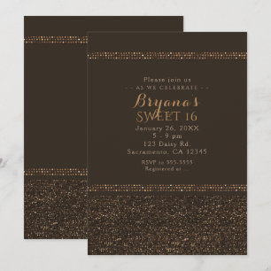 Convites de Festa Glamour Espelhantes Bronze Marro