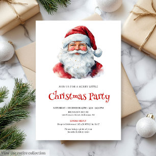 Convites de Festa Infantil com Papai Noel em Aquar