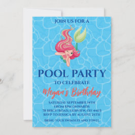 convites de festa na piscina de sereia