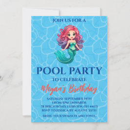 convites de festa na piscina de sereia