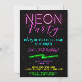 Convites de festa neon, Convites neon