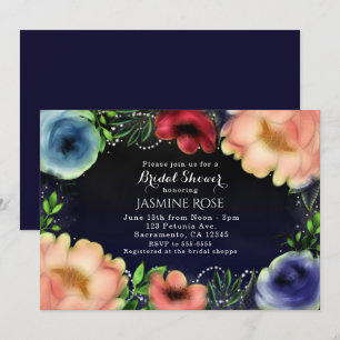 Convites de Festa Noturna Chic Floral Moderno com