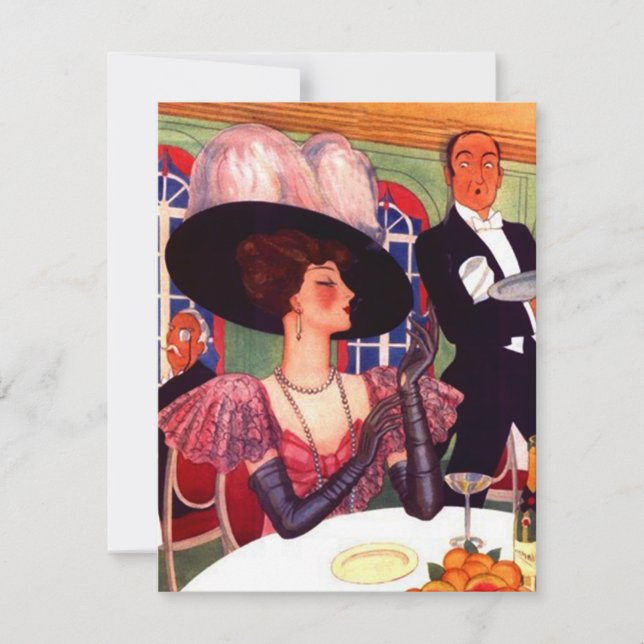 Convites de festa para noite das senhoras elegante (Frente)