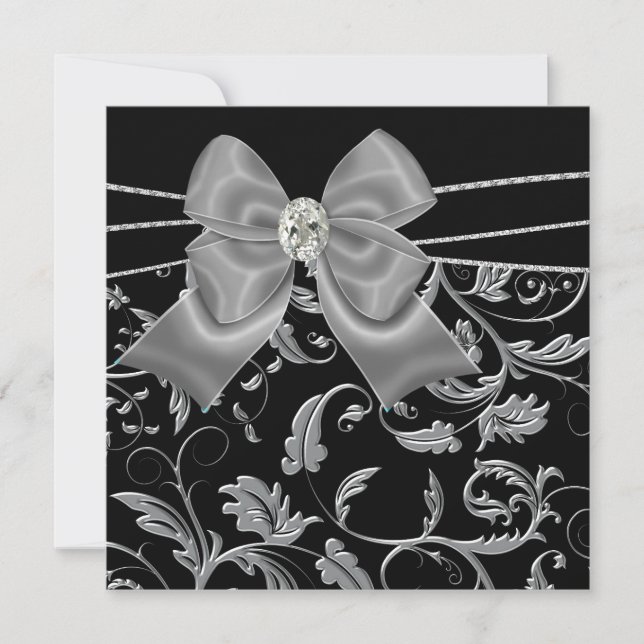 Convites de Festa para Todas as Ocasiões Preto Pra (Frente)