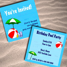 Convites de festa personalizados com tema de pisci
