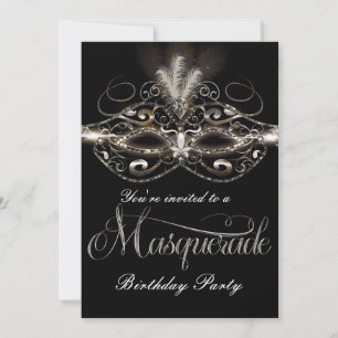 Convites de Festa Pretos Elegantes para BAILE DE M