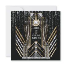 Convites de Festa Roaring Gatsby Art Deco Bling