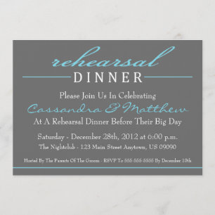 Convites de festas à moda do jantar de ensaio