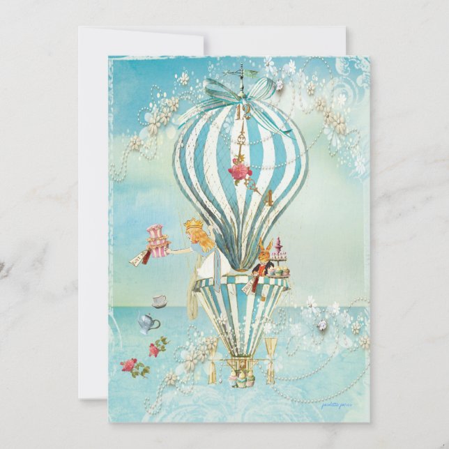 Convites de festas Alice No País das Maravilhas (Frente)