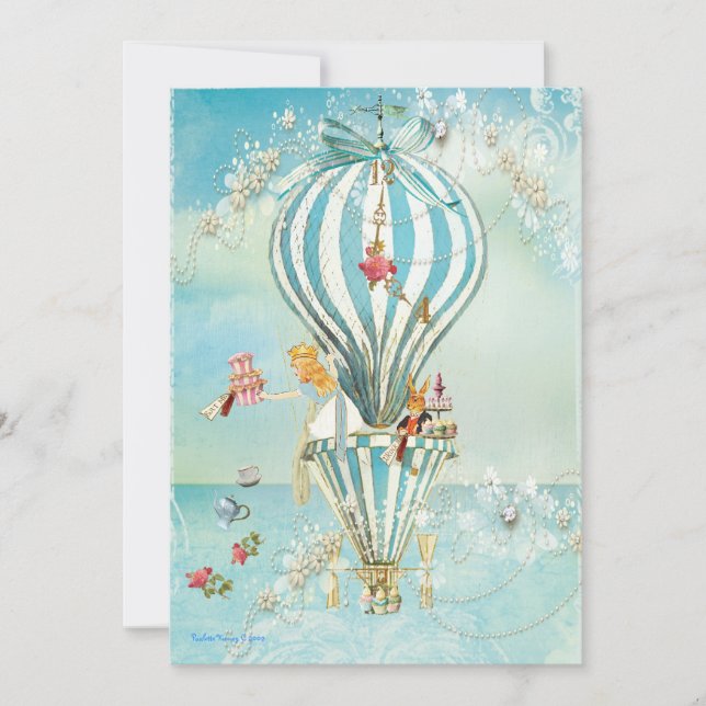 Convites de festas Alice No País das Maravilhas (Frente)