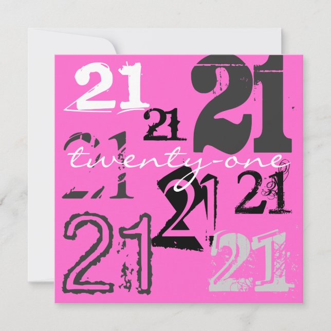 Convites de festas aniversário de 21 anos (Frente)