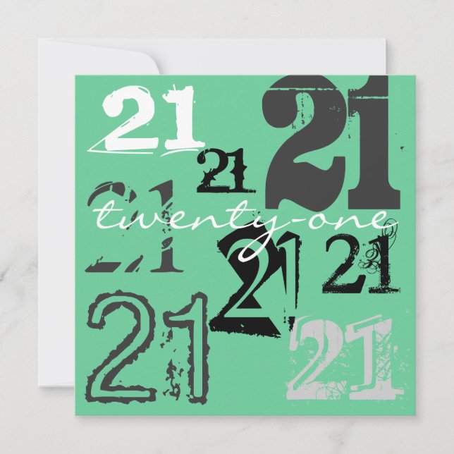 Convites de festas aniversário de 21 anos (Frente)