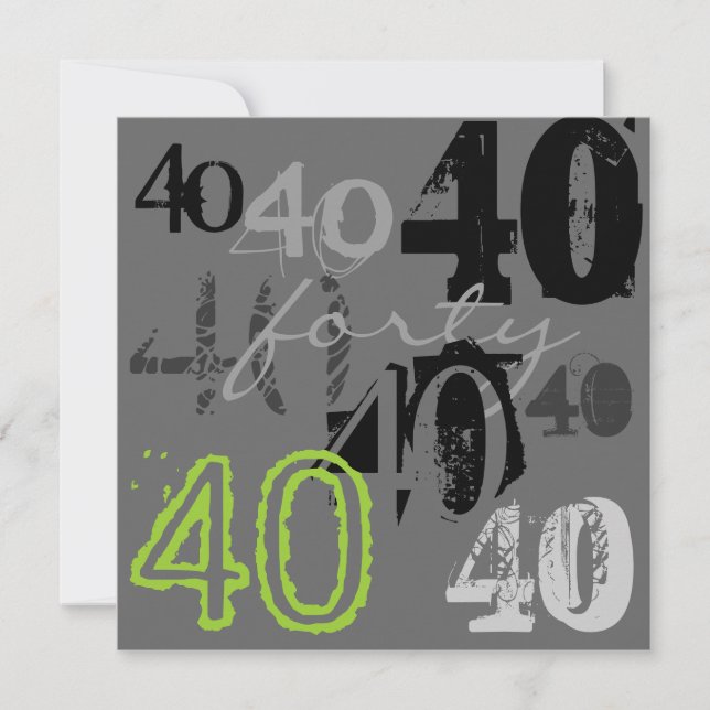 Convites de festas aniversário de 40 anos (Frente)