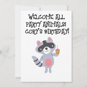 Convites de festas ANIVERSÁRIOS DE CRIANÇA RACCOON
