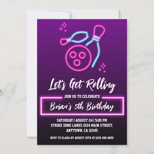 convites de festas boliches legal (Frente)