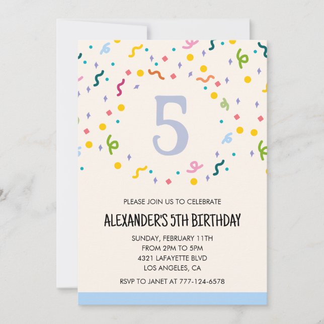 Convites de festas coloridos configuram crianças p (Frente)