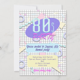 Convites de festas com temas de anos 80