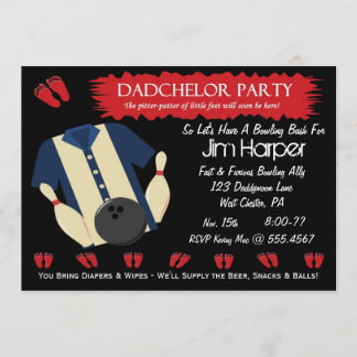 Convites de festas da boliche de Dadchelor