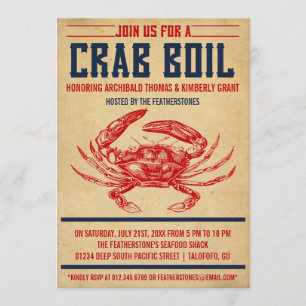 Convites de festas da fervura do caranguejo do