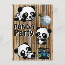 Convites de festas da panda