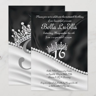 Convites de festas da princesa Bling Diamante