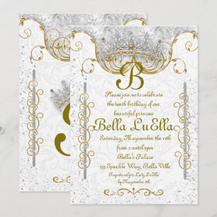 Convites de festas da princesa Bling Diamante