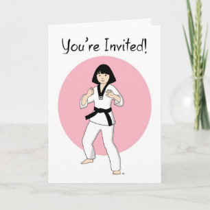 Convites de festas da Princesa Tae Kwon personaliz