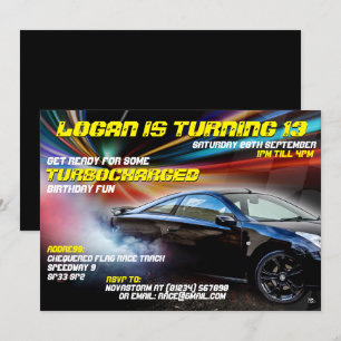 Convites de festas da Turbocharge Street Racing