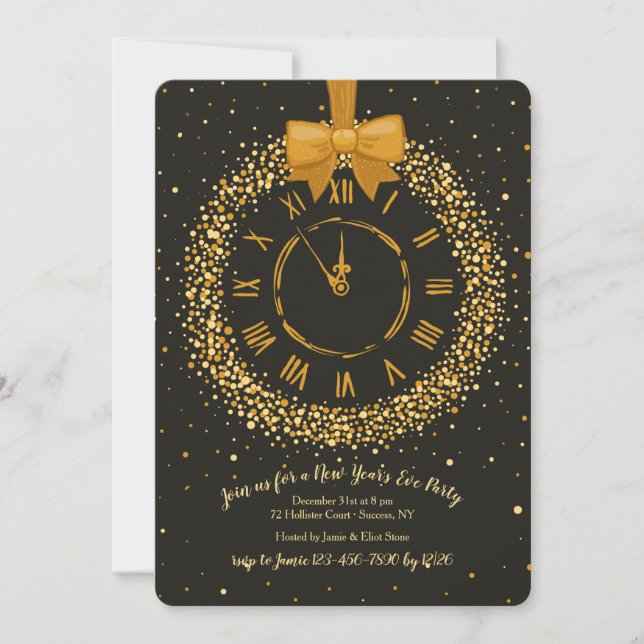 Convites de festas da véspera de Ano Novo da (Frente)