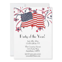 Convites de festas de 4 de julho