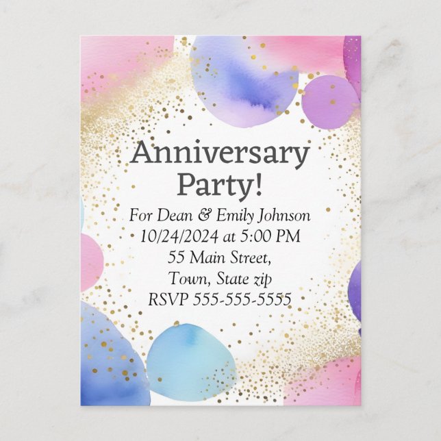 Convites de festas de aniversário (Frente)