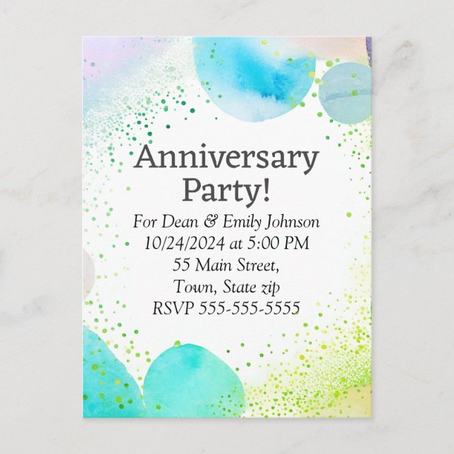 Convites de festas de aniversário (Frente)