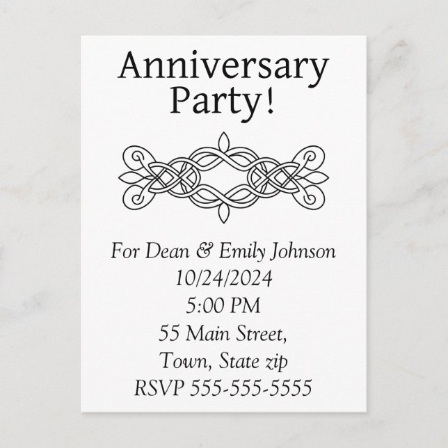 Convites de festas de aniversário (Frente)