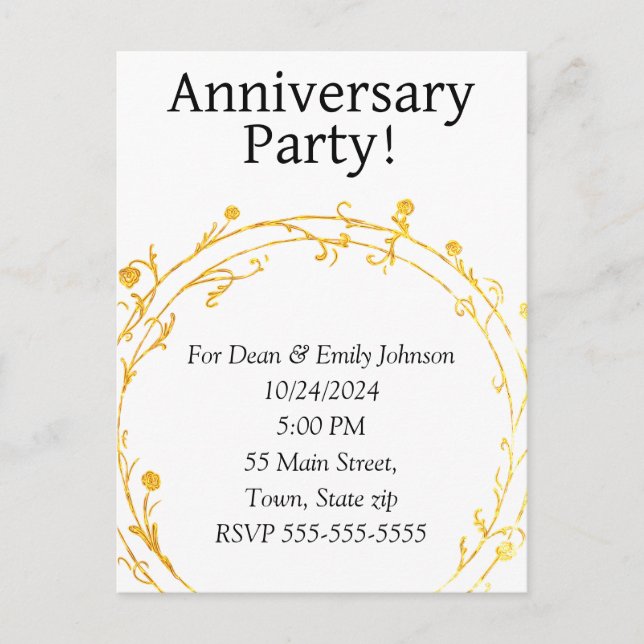 Convites de festas de aniversário (Frente)