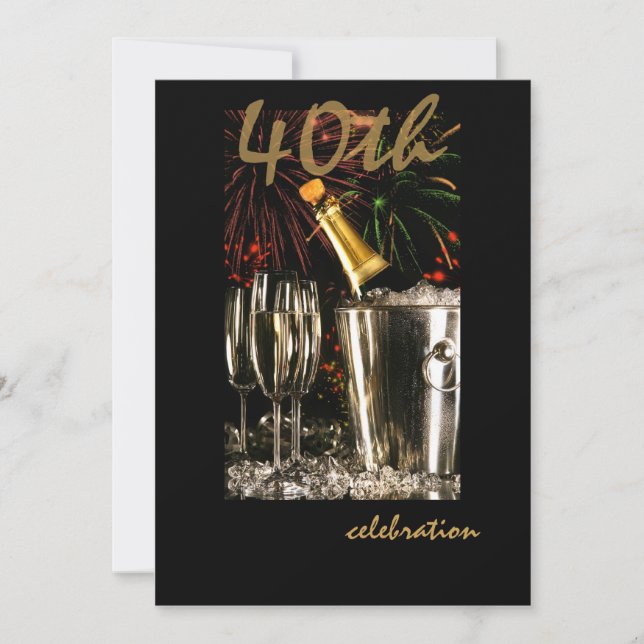 Convites de festas de aniversário de 40 anos perso (Frente)