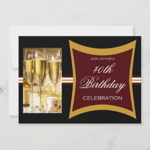 Convites de festas de aniversário de 40 anos perso