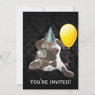Convites de festas de aniversários à moda do Pug