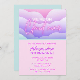 Convites de festas de aniversários Cloud 9 Arco-Ír