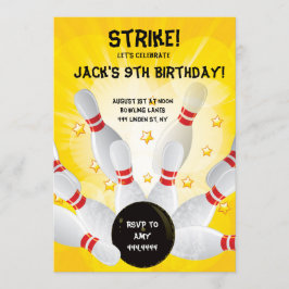 Convites de festas de aniversários da boliche