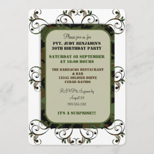 Convites de festas de aniversários da camuflagem