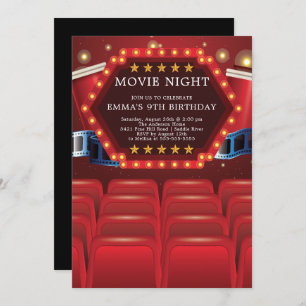 Convites de festas de aniversários da noite de