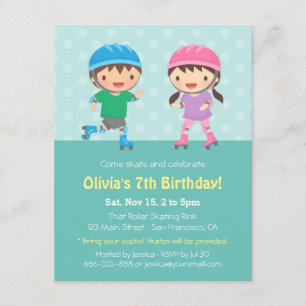 Convites de festas de aniversários da patinagem d