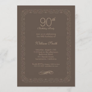 Convites de festas de aniversários de 90 rusticida