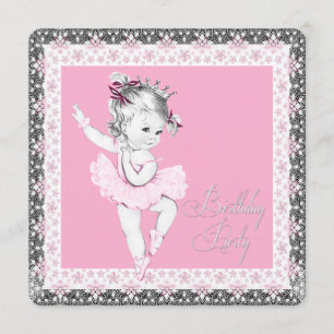 Convites de festas de aniversários de Ballerina, c
