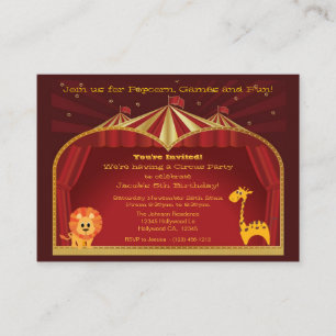 Convites de festas de aniversários de circo