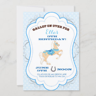 Convites de festas de aniversários de Cowgirl Hors