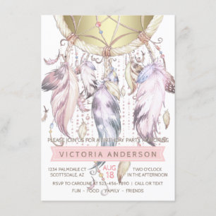 Convites de festas de aniversários de Dream Catche
