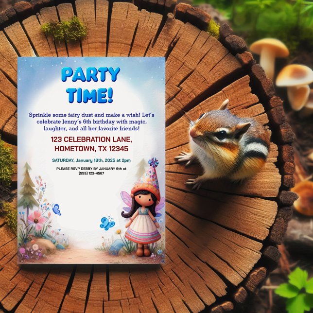 Convites de festas de aniversários de jardim de fa (Criador carregado)