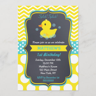 Convites de festas de aniversários de Pato de Borr