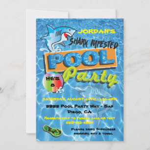 Convites de festas de aniversários de Piscina de t
